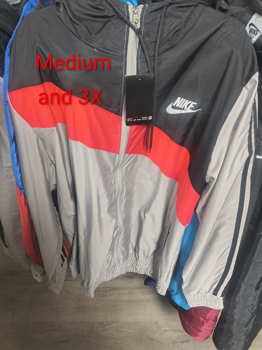 Nike Men’s Black, Gray & Red Windbreaker Jacket